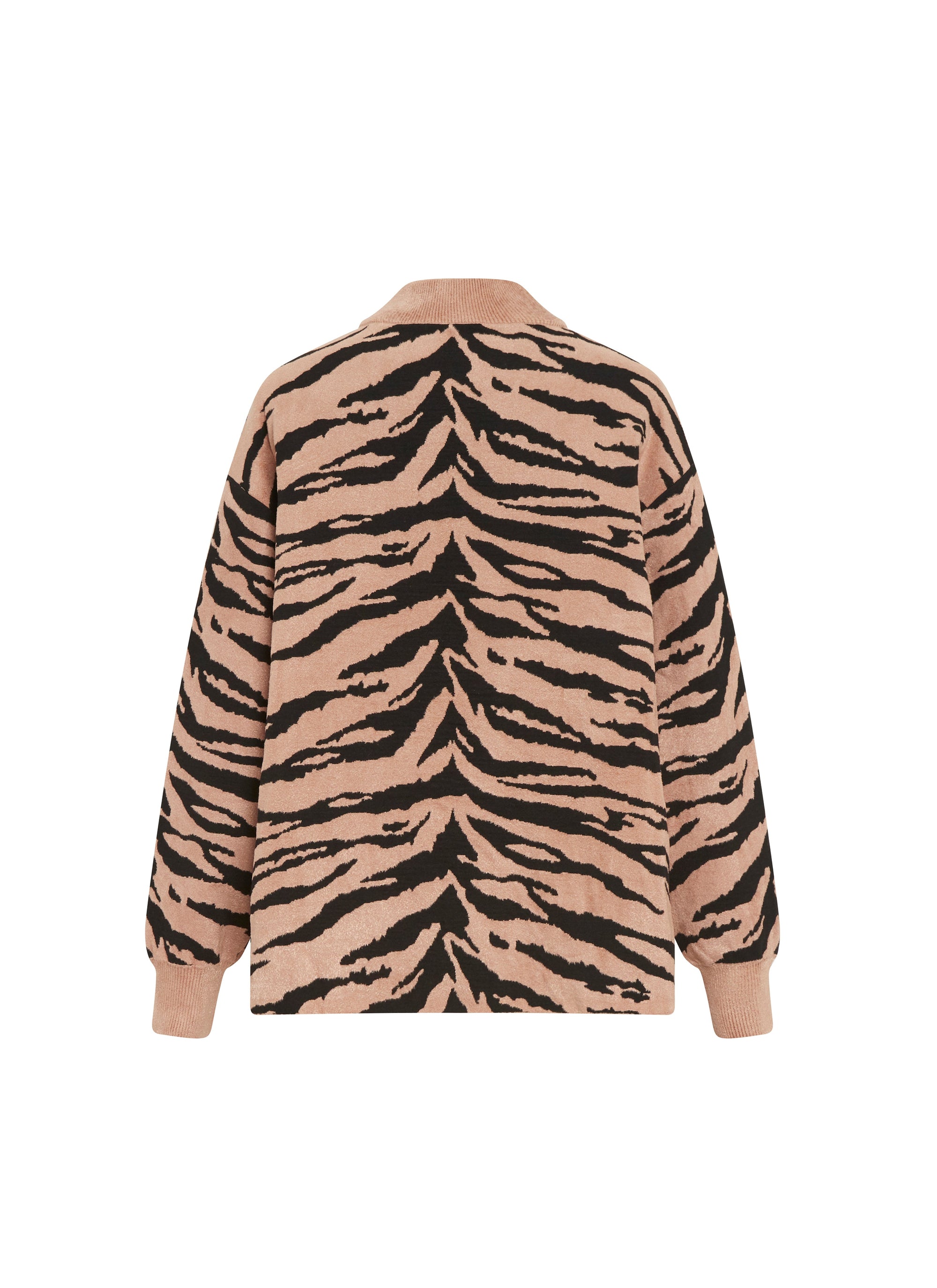 Knitted Zebra jumper - Black & Nude