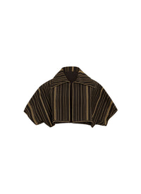 Short Sleeve Kimono Knitted Cardigan - Black & Gold