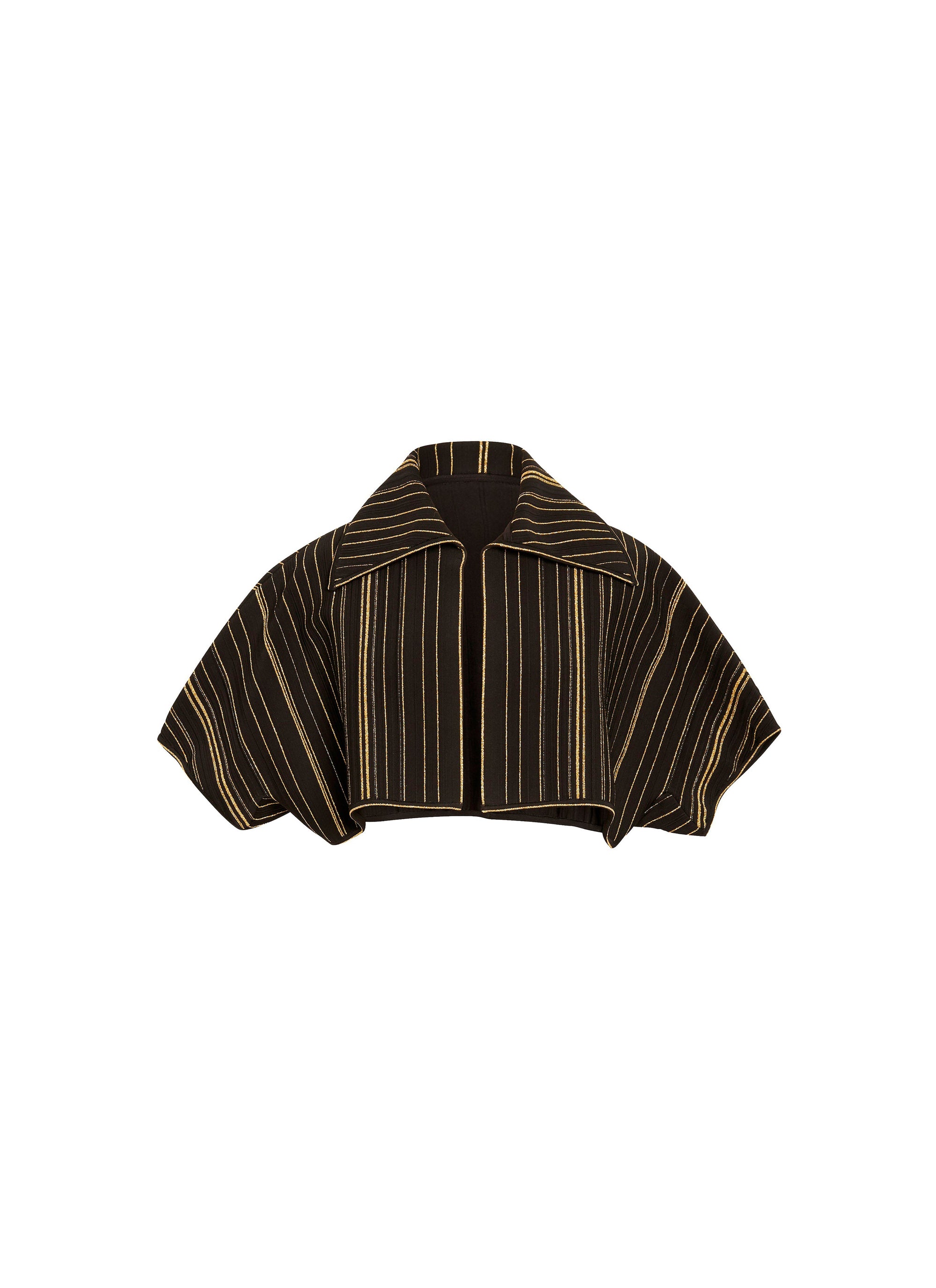 Short Sleeve Kimono Knitted Cardigan - Black & Gold