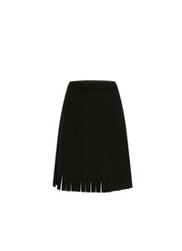 Jupe édition drapée en laine - Noir