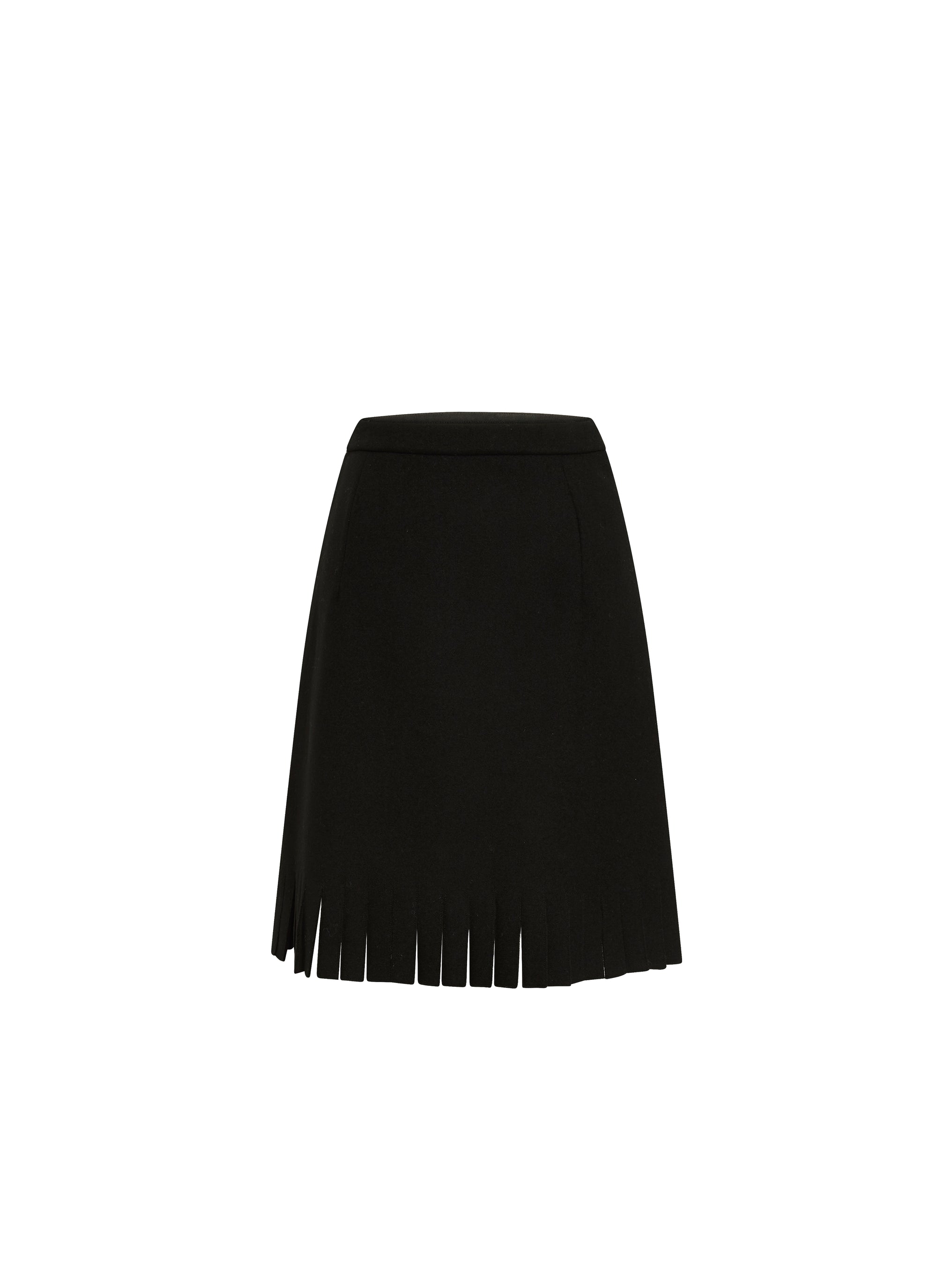 Jupe édition drapée en laine - Noir