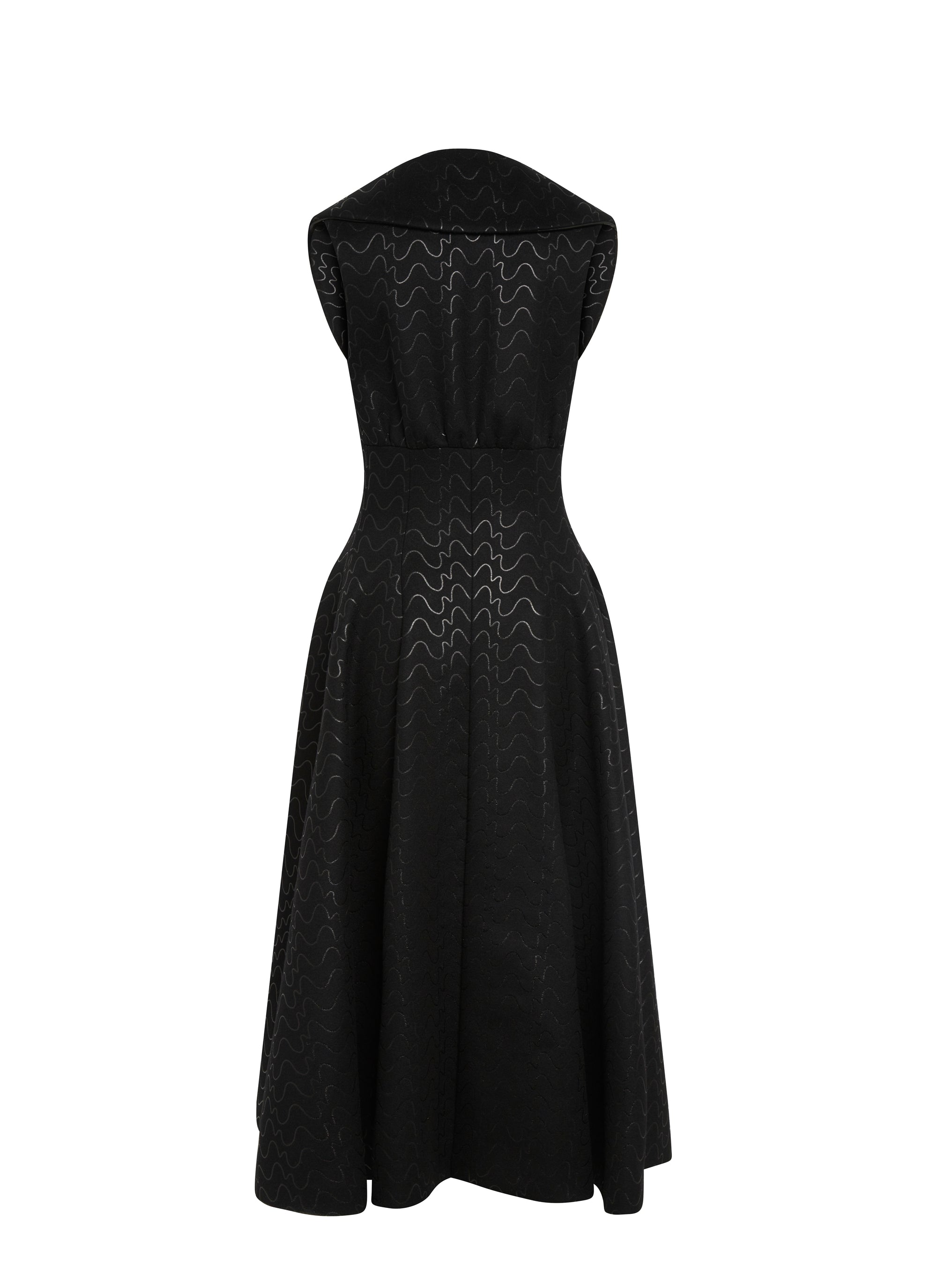 Sleeveless coat in wool - Black & Black