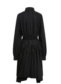 Long sleeve wool dress - Black