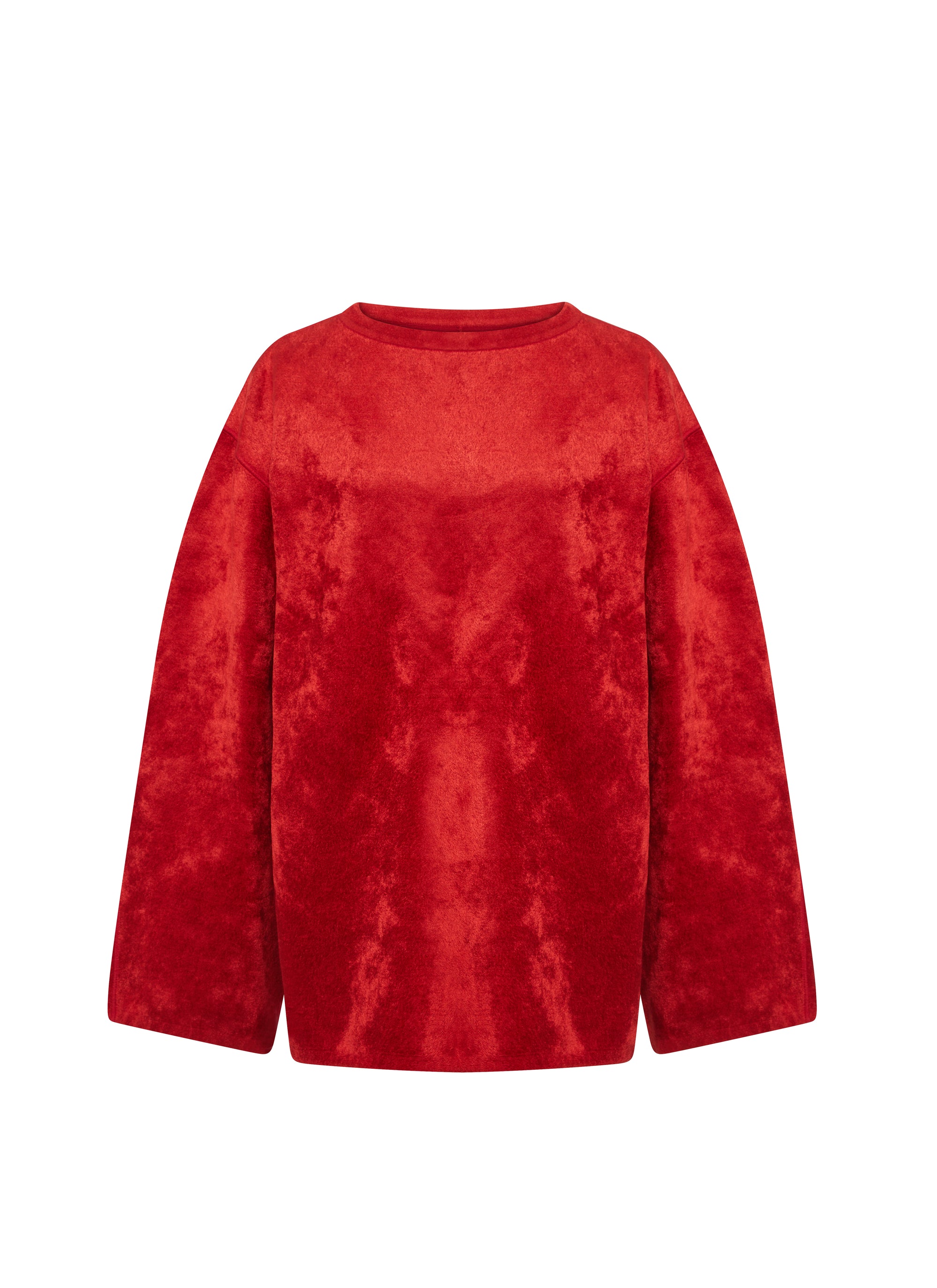 Pull à manches longues en velours iconique - Rubis