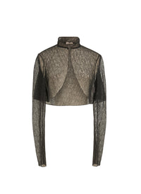 Spider long-sleeved bolero - Black Gloss
