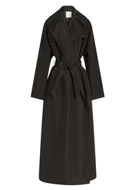 Trench-coat en faille de soie - Noir