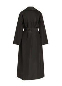 Trench-coat en faille de soie - Noir