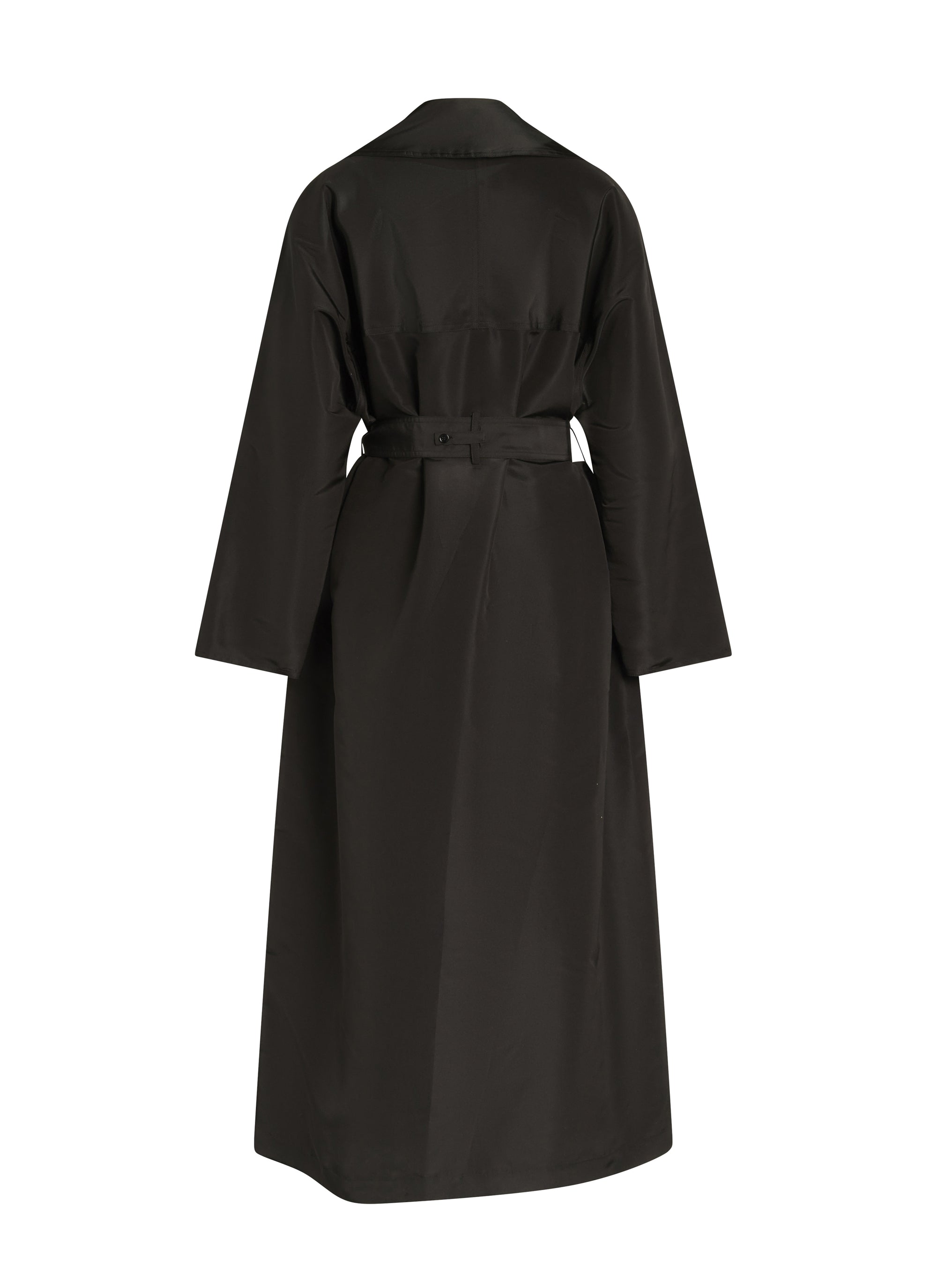 Trench-coat en faille de soie - Noir