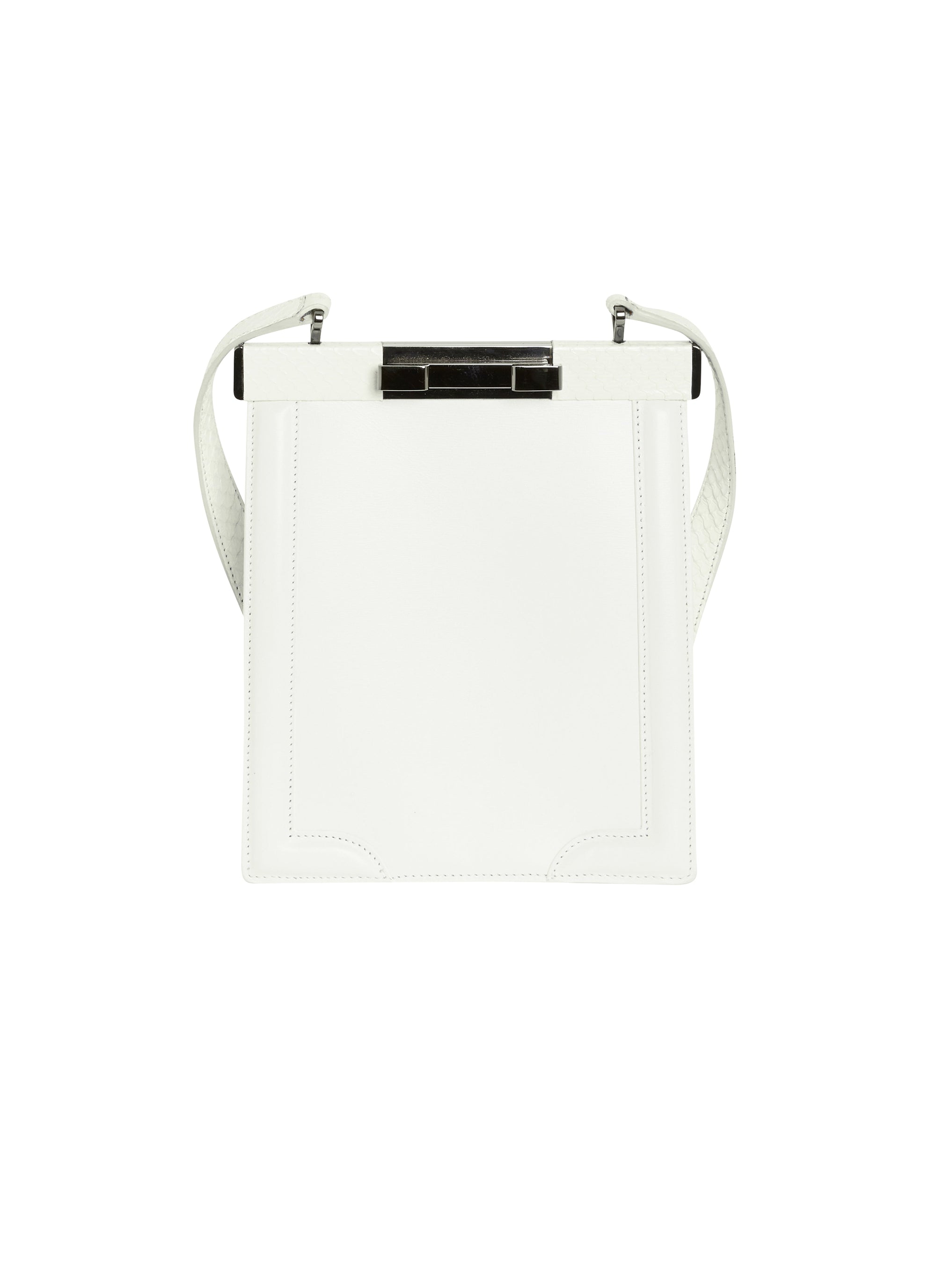 Sac Cecile mini Elaphe en cuir - Blanc Optique