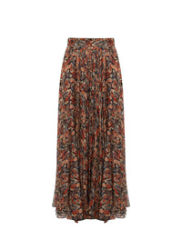 Jupe longue à motif en soie - Multicolor