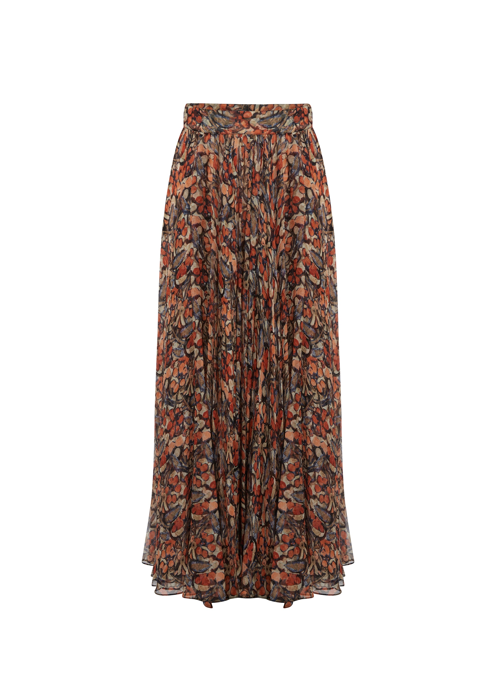 Jupe longue à motif en soie - Multicolor