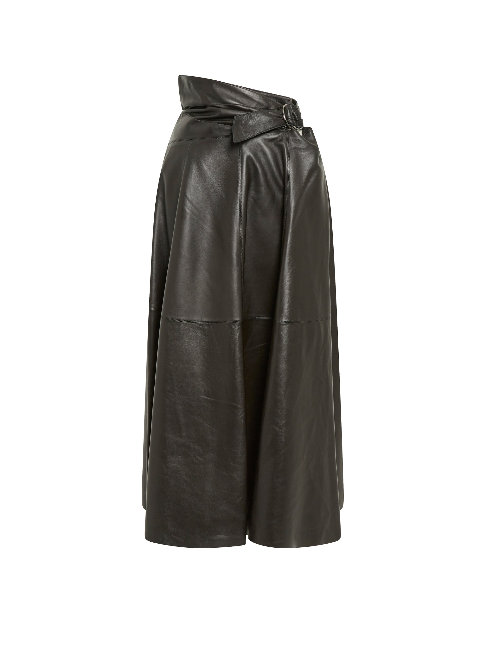 skirt with leather inserts - Black
