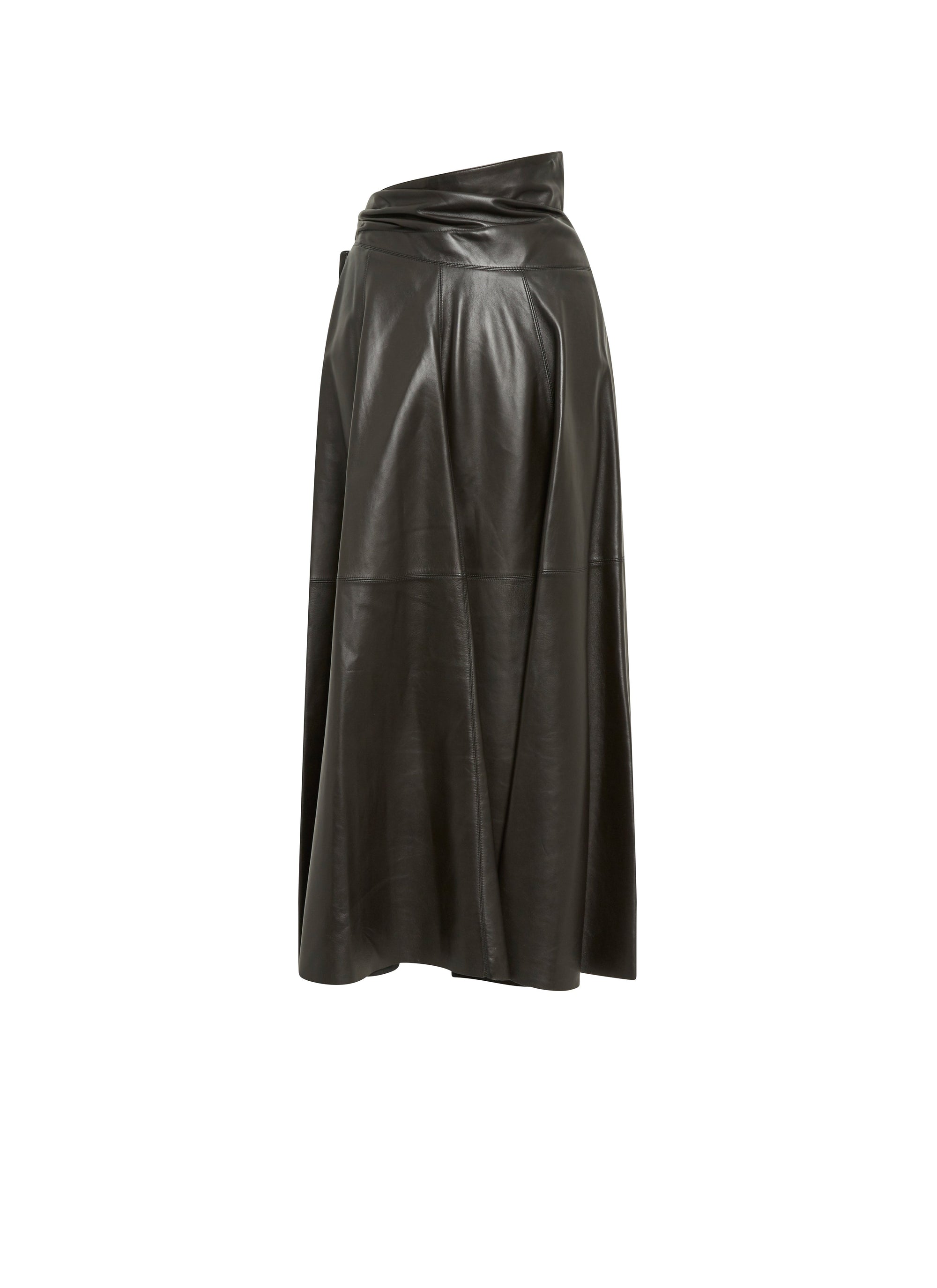 Jupe à empiècements en cuir - Noir
