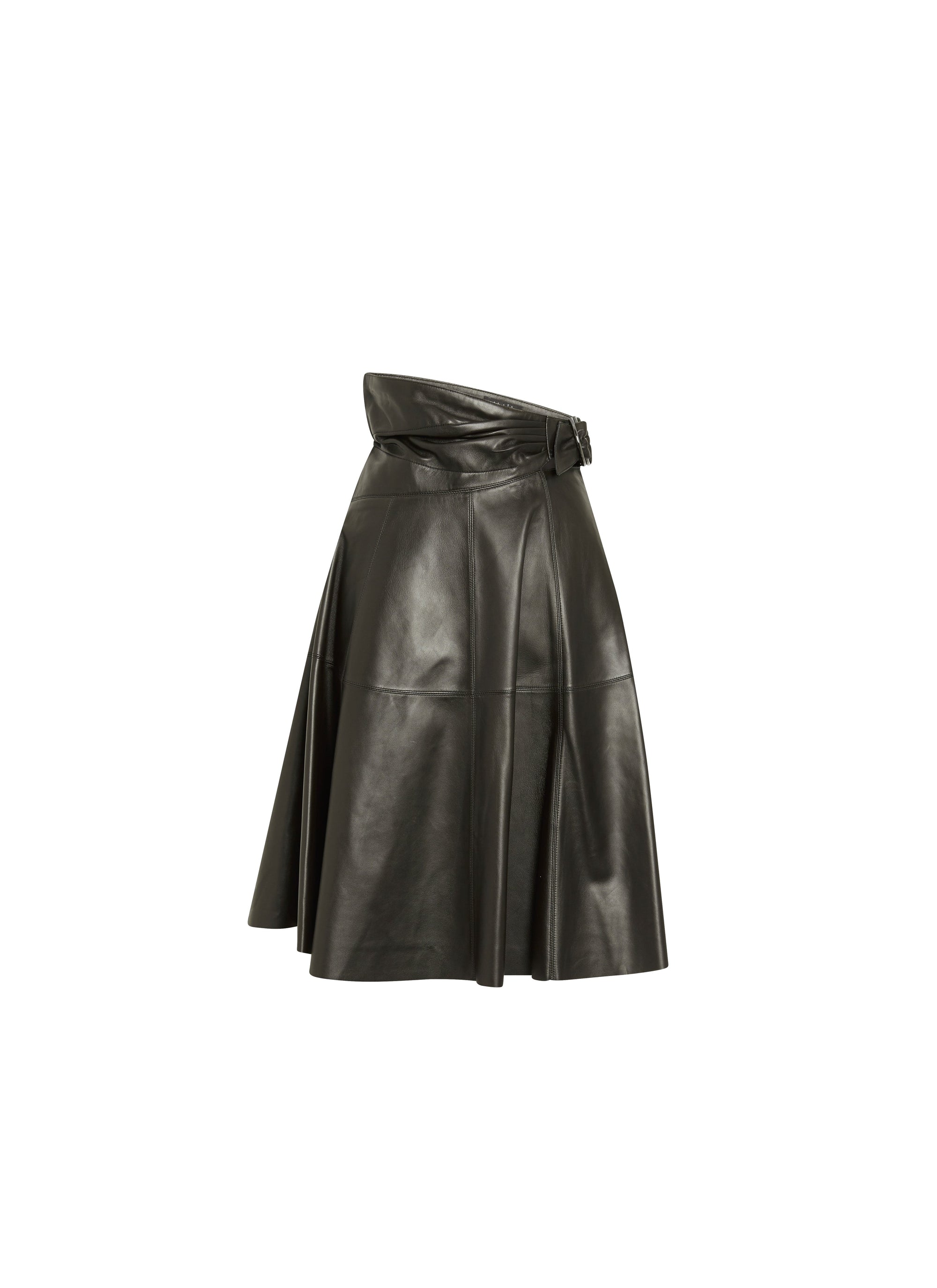 Fitted leather skirt - Black