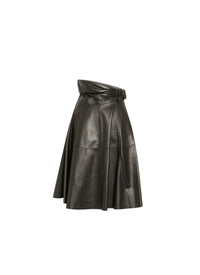 Fitted leather skirt - Black intense