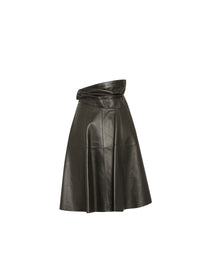 Fitted leather skirt - Black intense