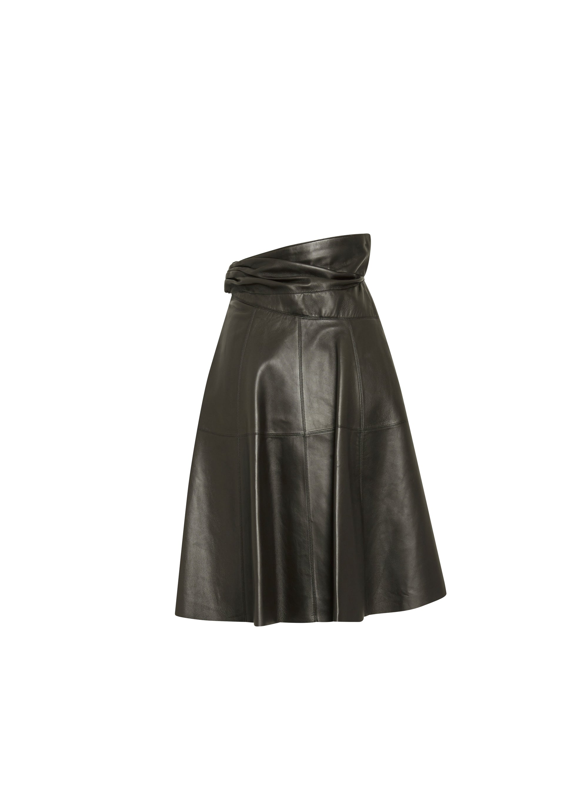 Fitted leather skirt - Black intense