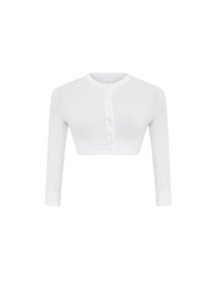Cardigan court boutonné - Blanc