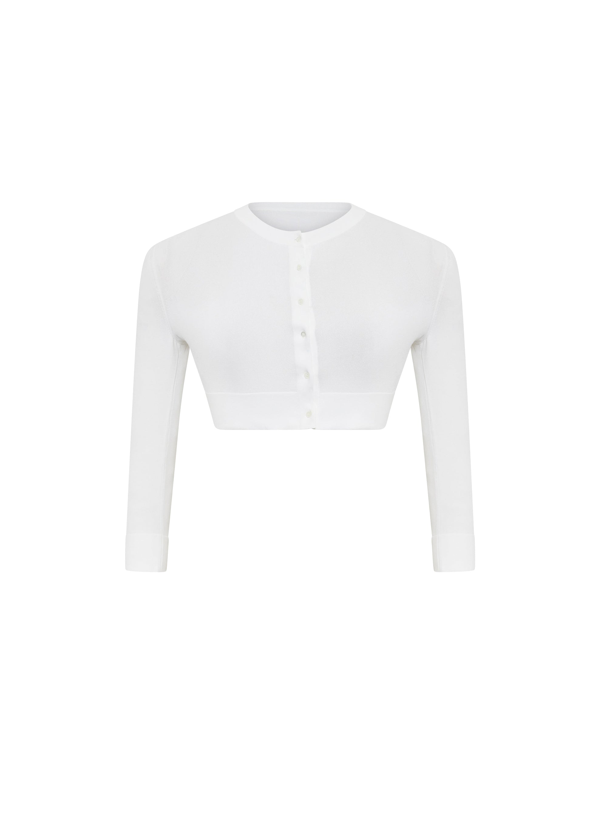 Cardigan court boutonné - Blanc