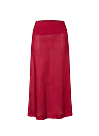 Plain sheer long skirt bottom - Magenta