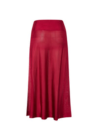 Plain sheer long skirt bottom - Magenta
