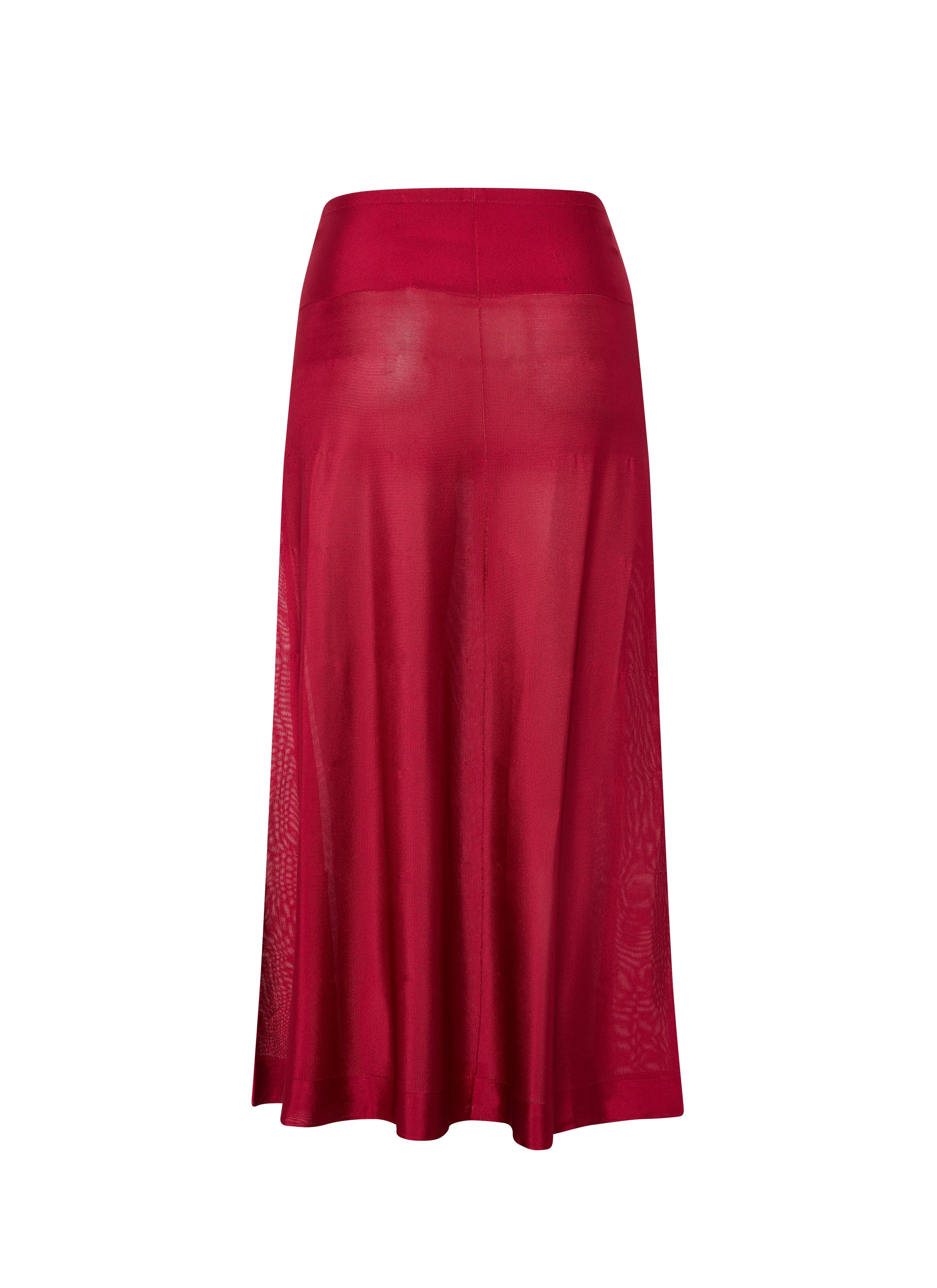 Plain sheer long skirt bottom - Magenta