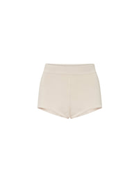 Short high-waisted shorts - Pebble
