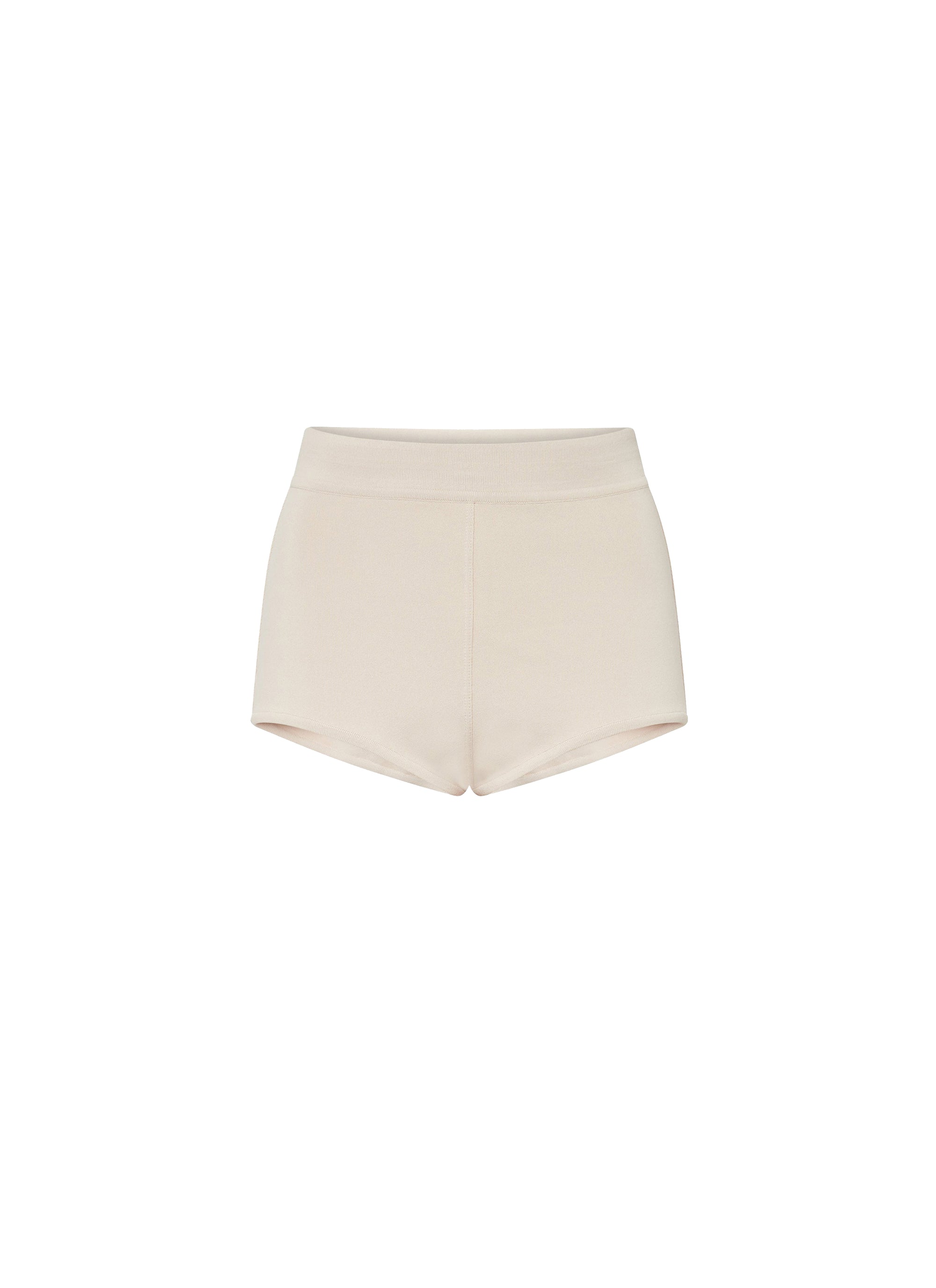 Short high-waisted shorts - Pebble