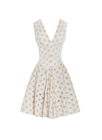 Robe brodée manches - Blanc & Vanille