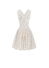Robe brodée manches - Blanc & Vanille