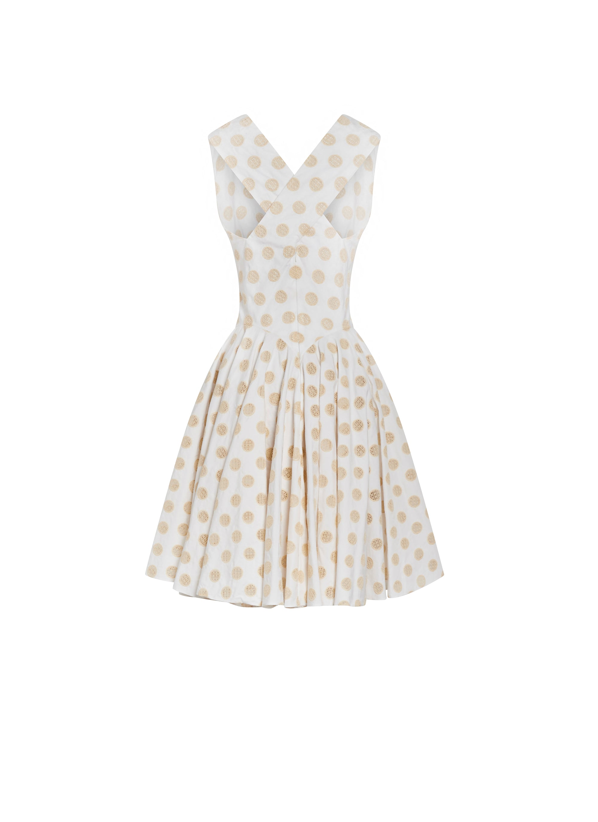 Robe brodée manches - Blanc & Vanille