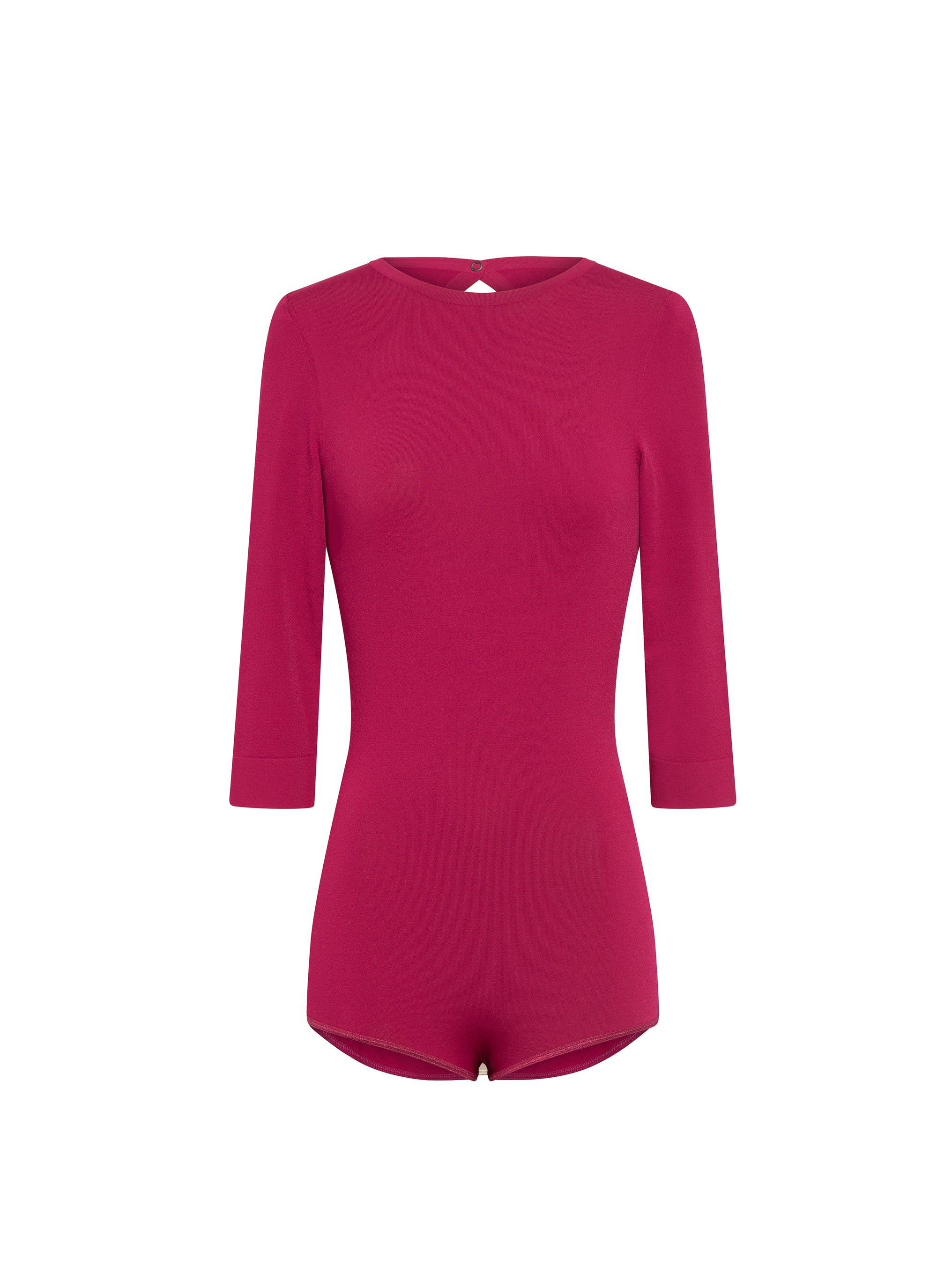 Short bodysuit with 3/4 sleeves - Magenta