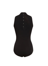 Body sans manches à patte de boutonnage au dos - Noir