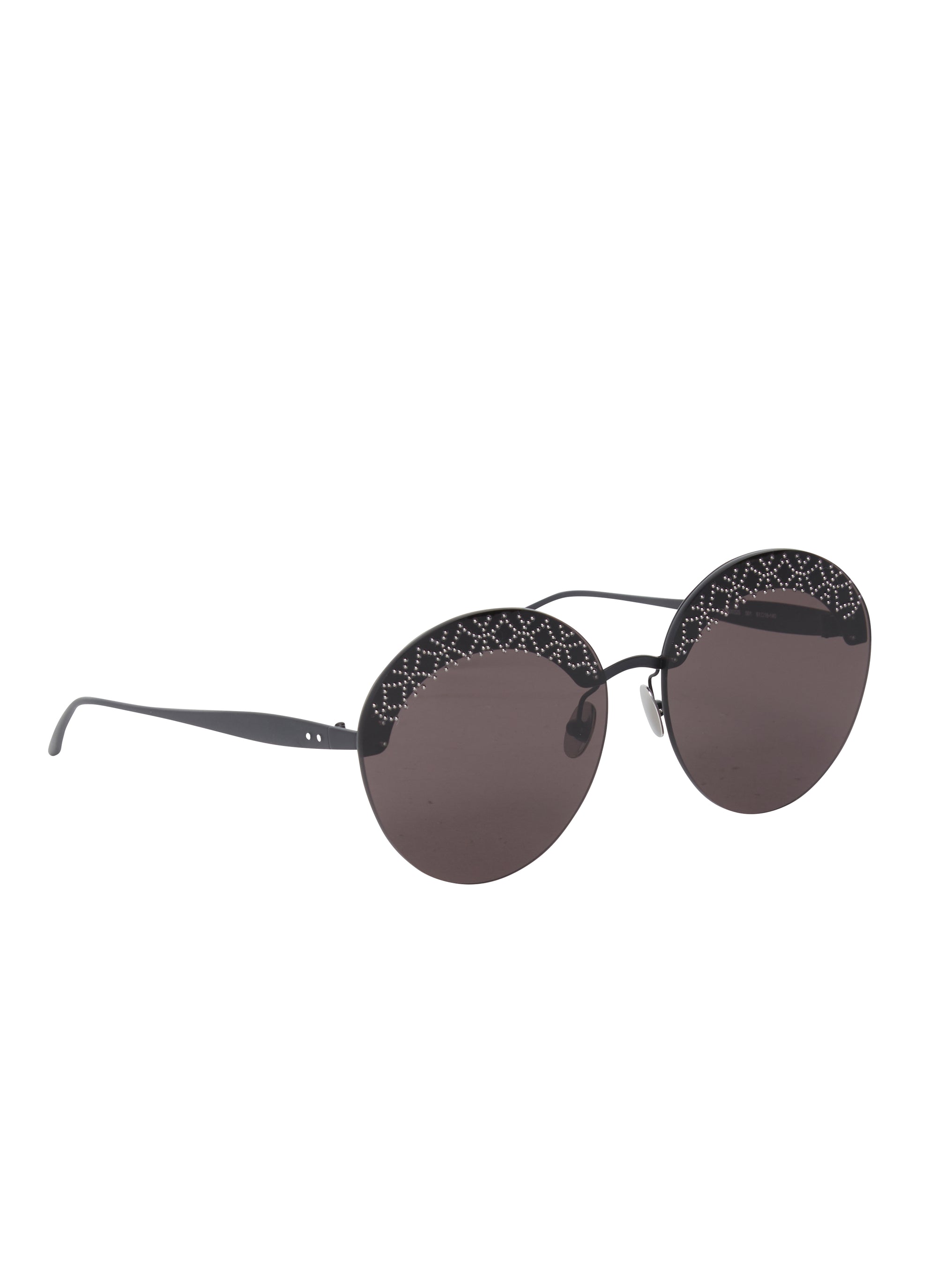 Lunettes ovales à monture invisible - Gris & Noir