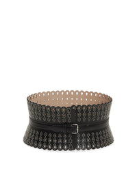 Corset à clous en cuir - Noir