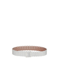 Ceinture plate à clous en cuir - Blanc Optique