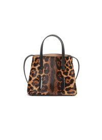 Cheetah print Mina bag in leather - Mordor & Black