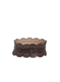 Studded corset belt in leather - Almandite