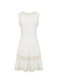 Robe courte sans manches Loden en laine - Blanc