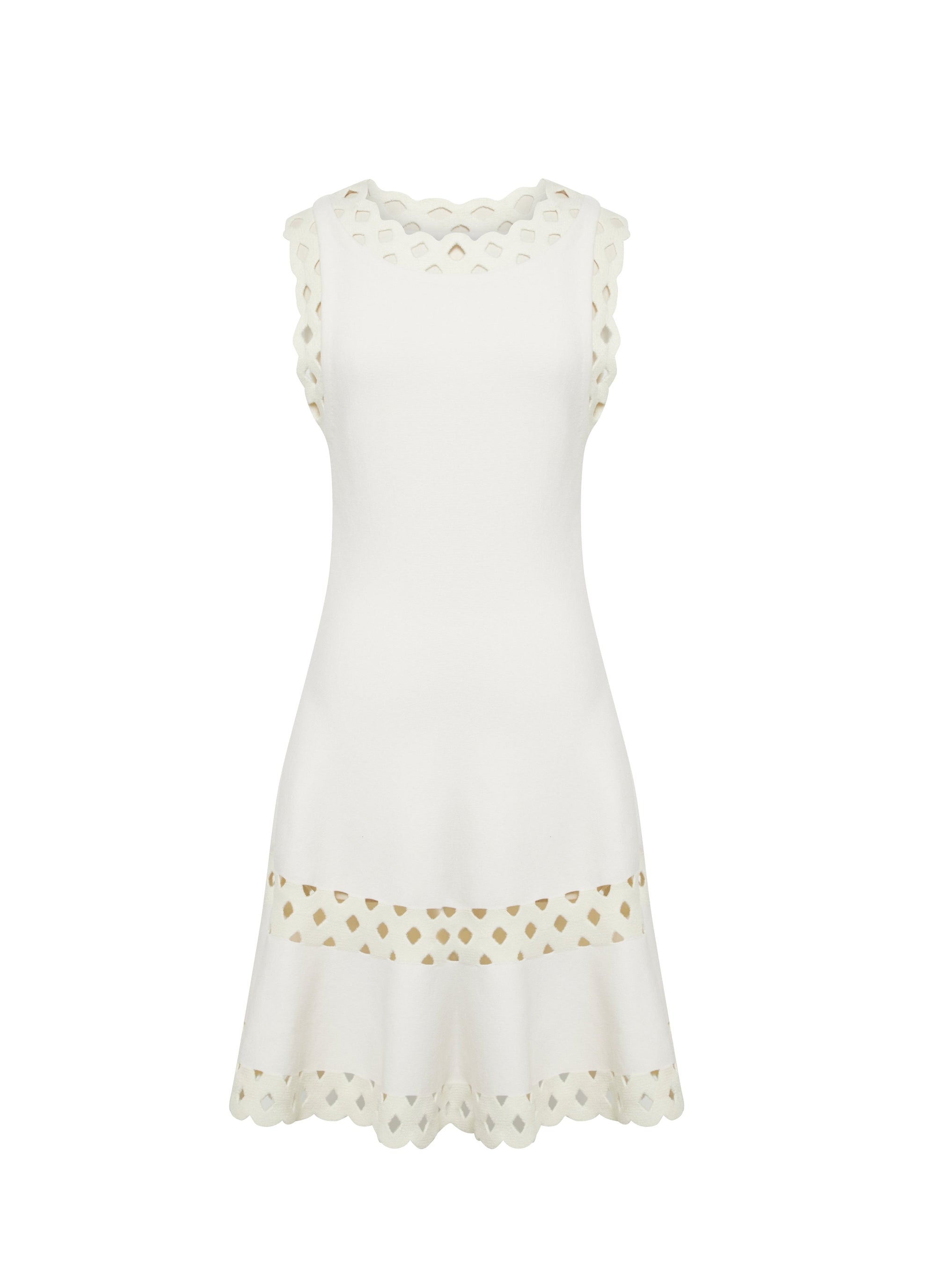 Robe courte sans manches Loden en laine - Blanc