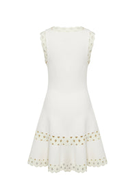 Robe courte sans manches Loden en laine - Blanc