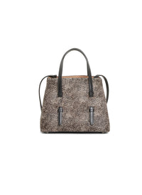 Mina bag in leather - Black & Beige