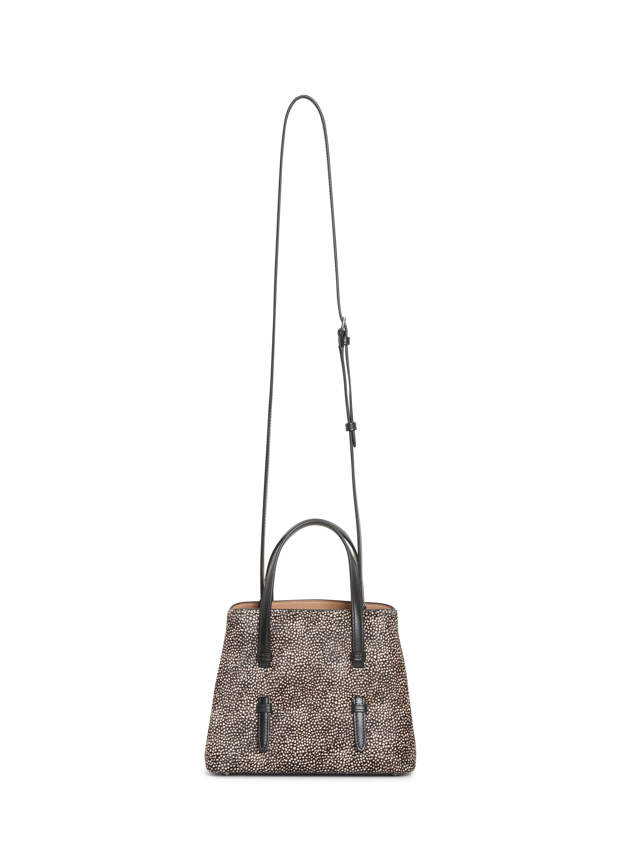 Mina bag in leather - Black & Beige