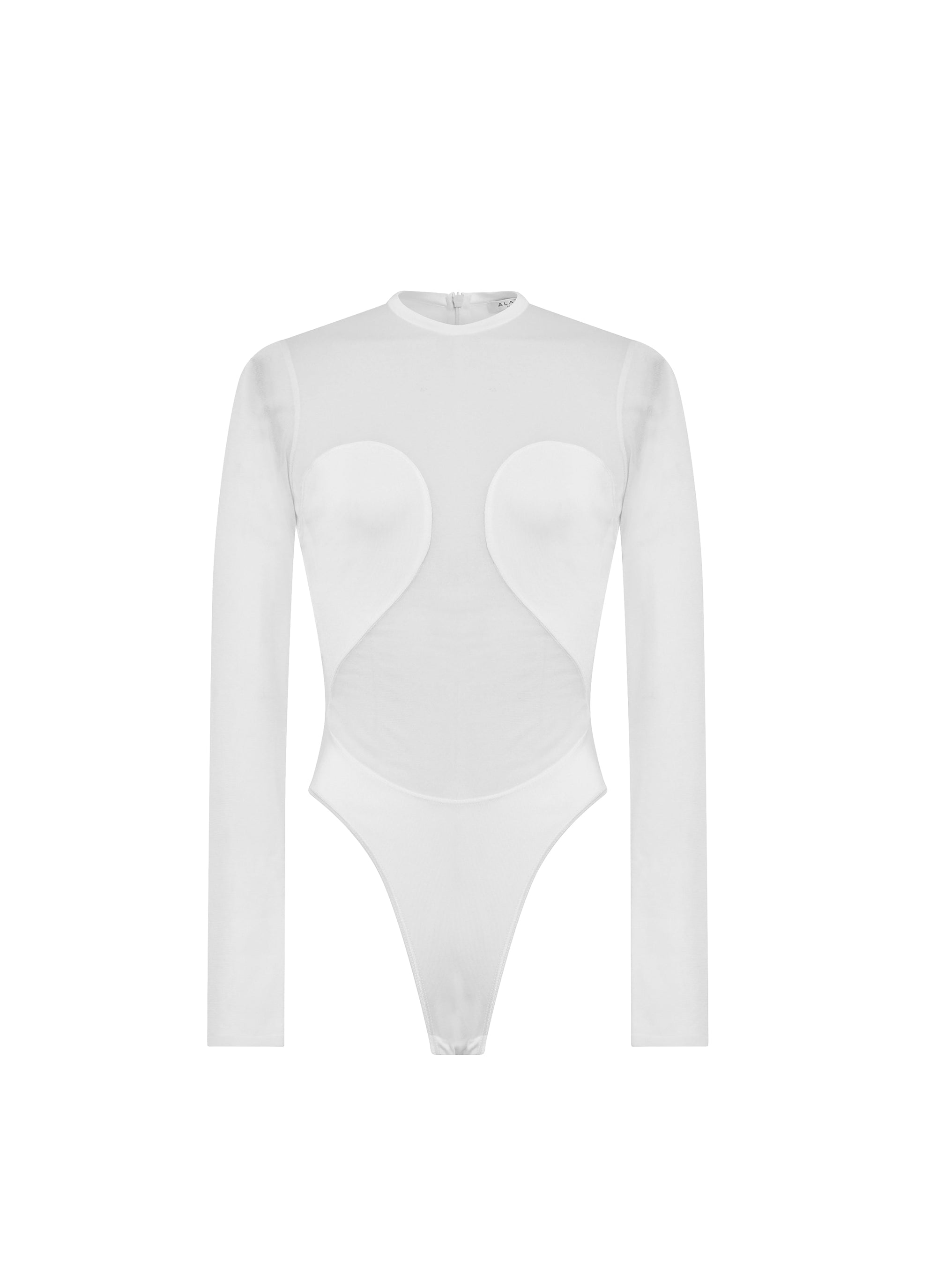 Body diaphane sans manches - Blanc