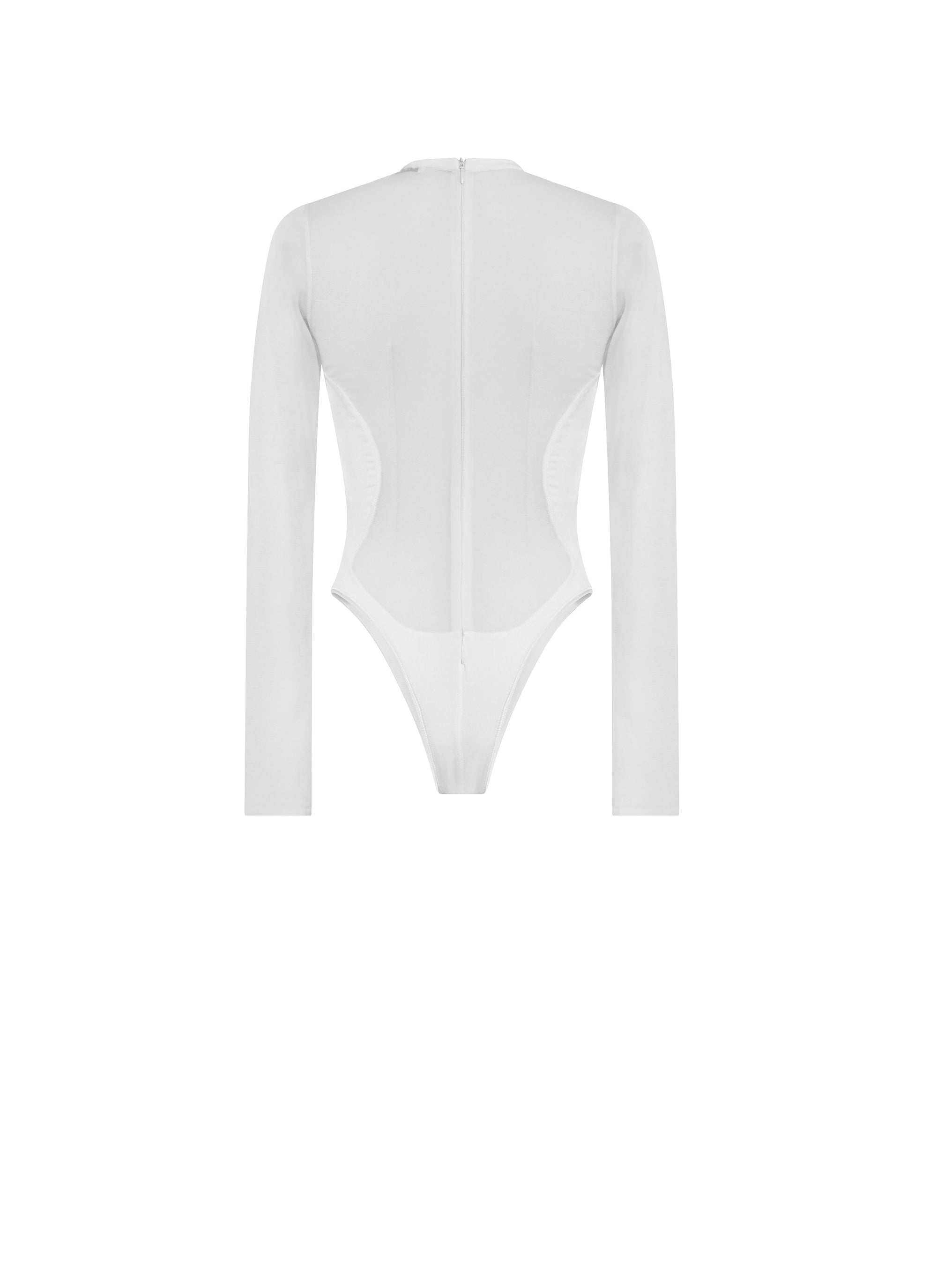 Body diaphane sans manches - Blanc