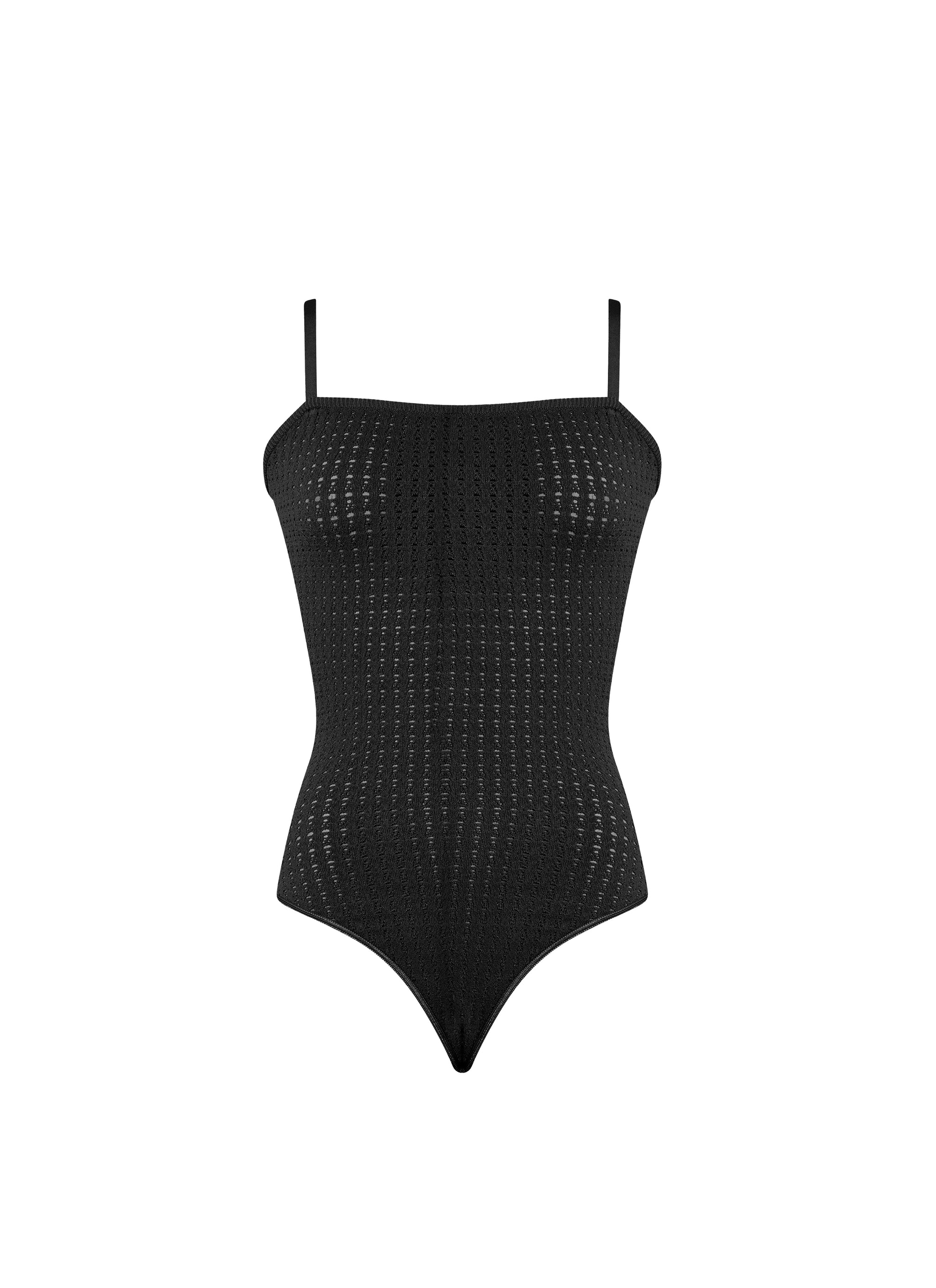 Body à fines bretelles Vienne - Noir Alaïa
