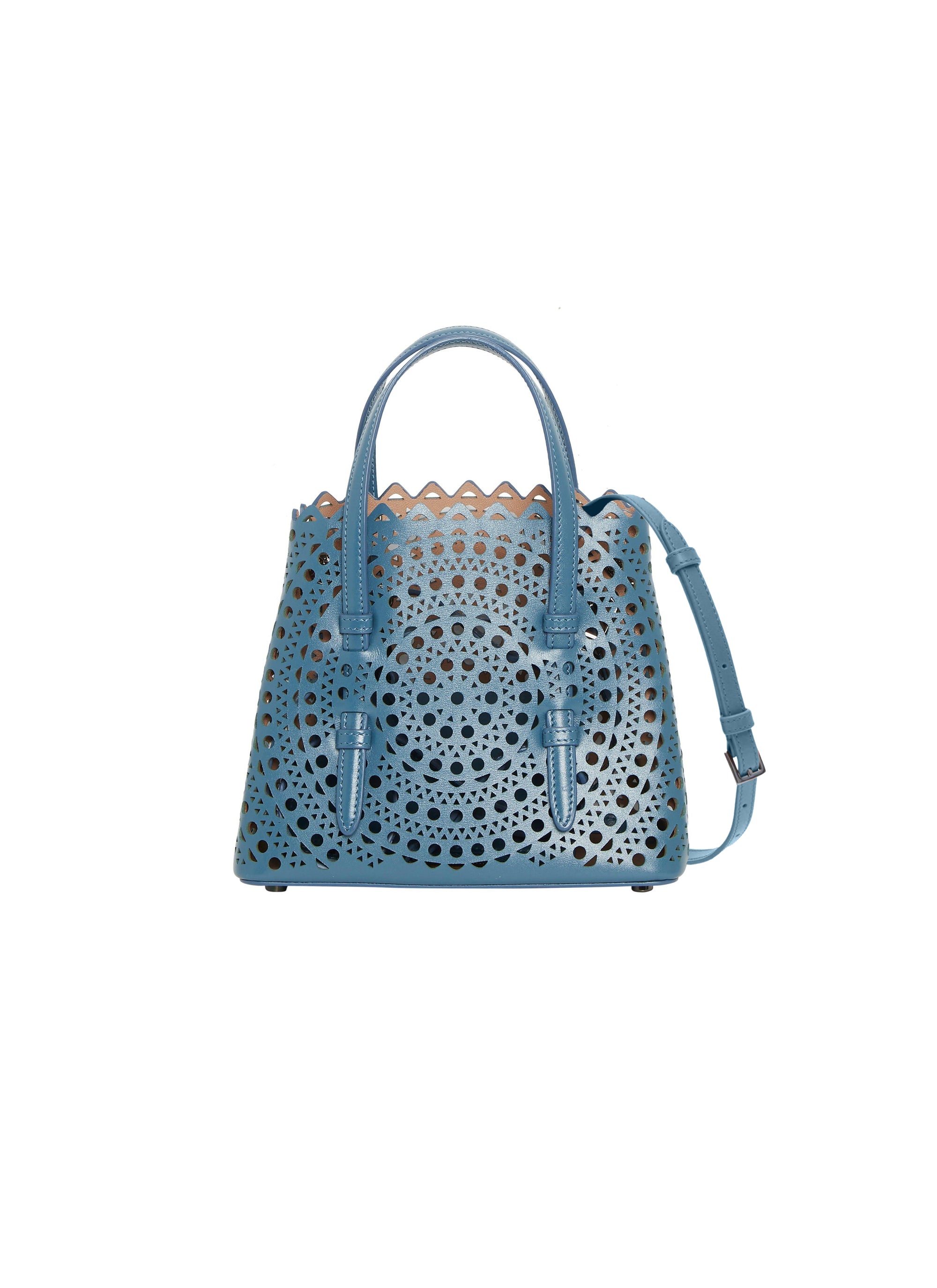 Sac cabas Mina 20 en cuir - Bleu Ardoise