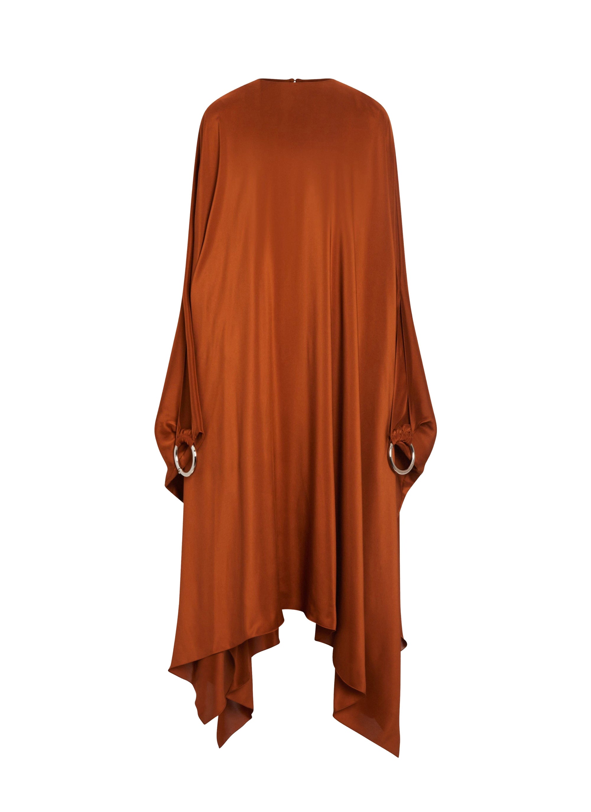 Silk kaftan dress - Cognac