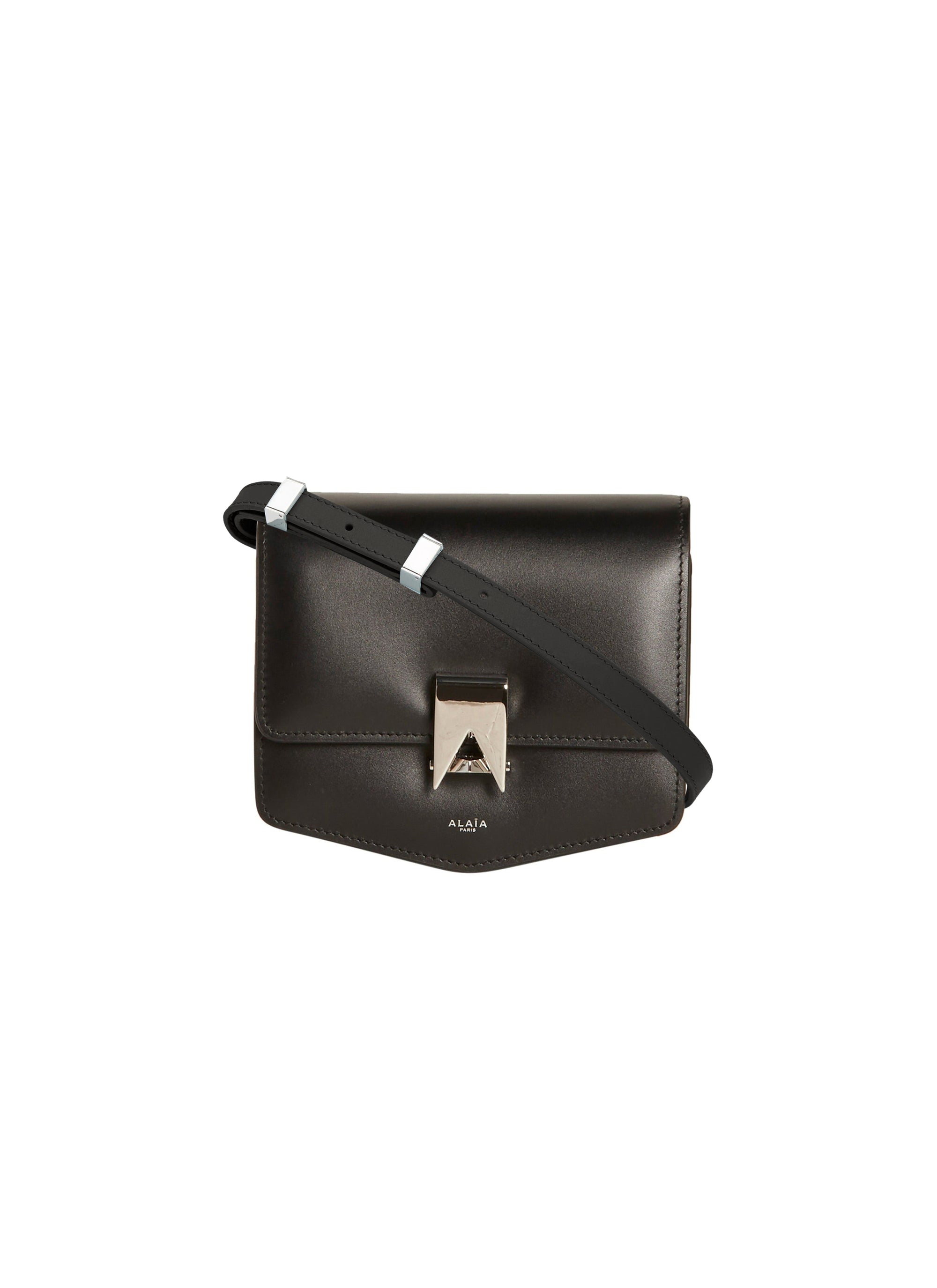 Le Papa Small Leather Bag - Black & Silver