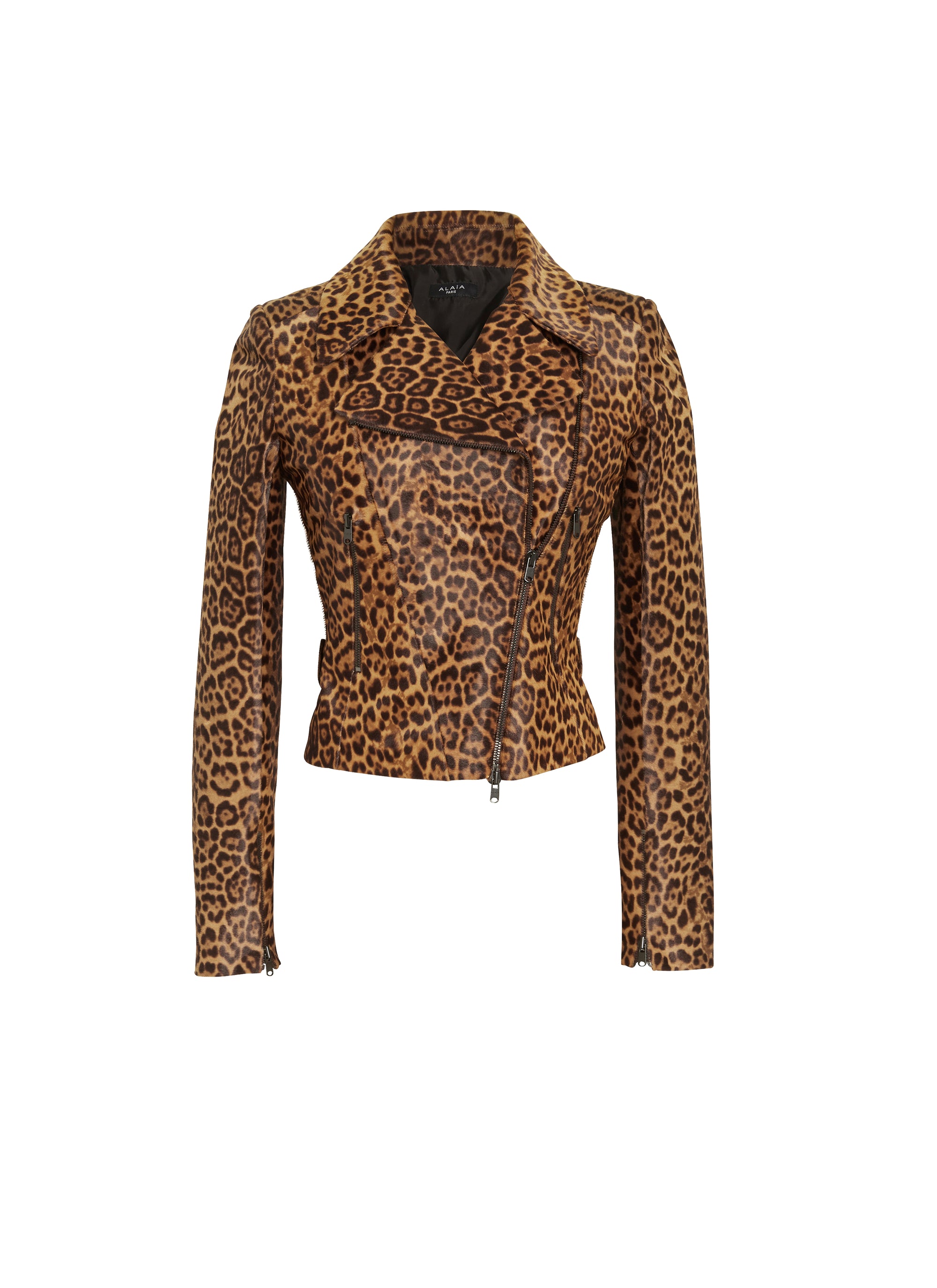 Perfecto à imprimé guépard en cuir - Marron